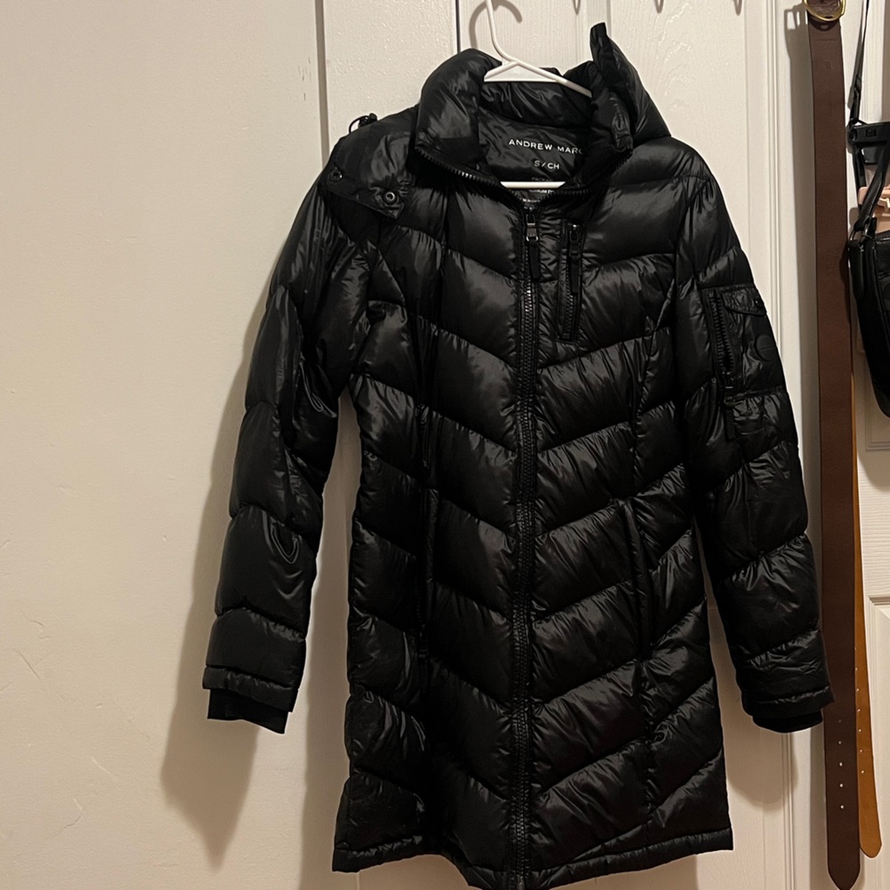 Andrew Marc Women's Quilted Black Puffer Coat